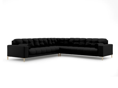 Cosmopolitan Design Symmetrische hoekbank Bali 6-zits, structurele stof, zwart - 256x256x75cm
