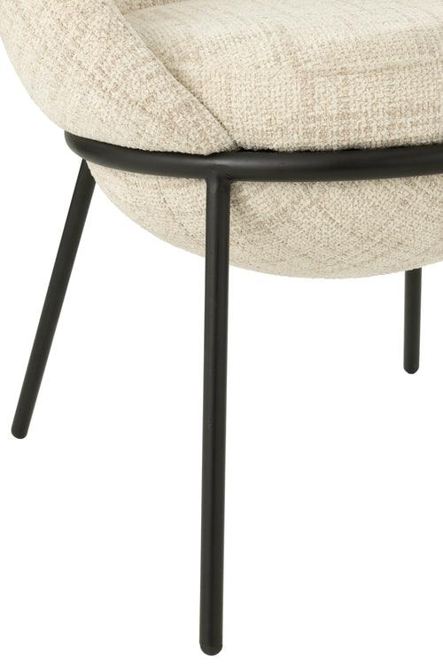 J-Line stoel - ijzer - beige/zwart