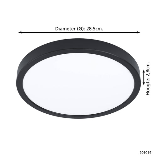 EGLO opbouwlamp Fueva 5 - led - ø 28,5 cm - zwart/wit