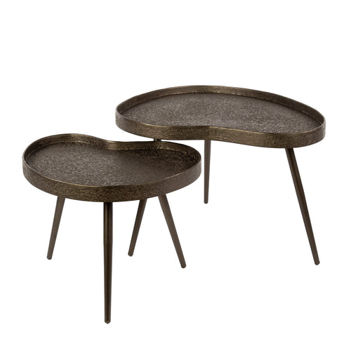 Giga Living Salontafel Contour - Niervormig Brons Metaal - Set Van 2