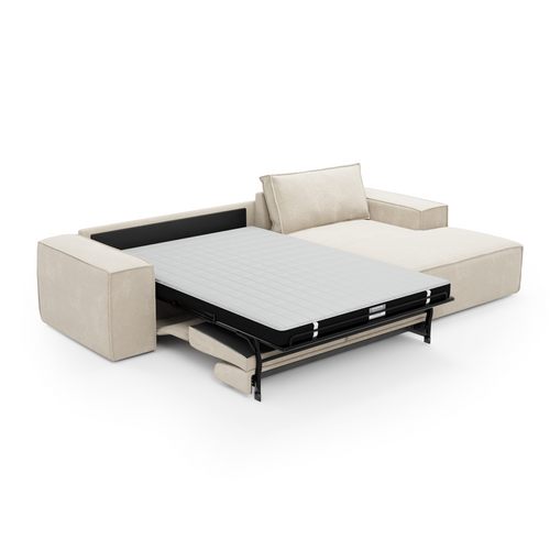 Sia Home - Rechte hoekbanken JOAN - Fluweel - Crème - 302cm - vtwonen shop