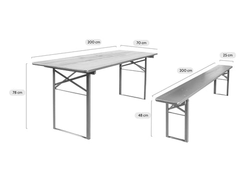 MaximaVida inklapbare bierset Berlijn 200 cm olijfgroen - FSC hout - vtwonen shop