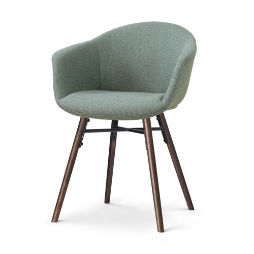 Nolon Nena-Otis Eetkamerstoel Saliegroen - met Armleuning - Walnoot - vtwonen shop