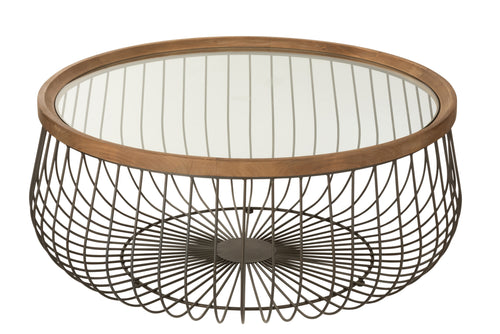 J-Line salontafel Rond - metaal/glas - zwart - 2 stuks - vtwonen shop