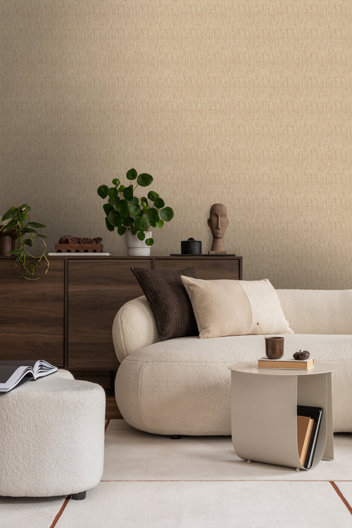 Sanders & Sanders behang linnenstructuur zand beige - 53 cm x 10 m - 640211 - vtwonen shop