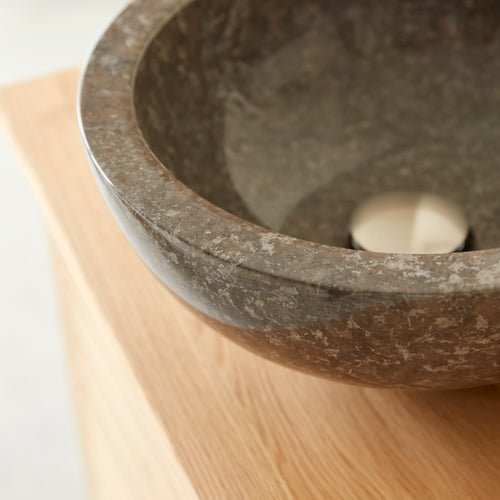 Tikamoon Marmeren waskom in grey ∅ 35 cm - Grijs