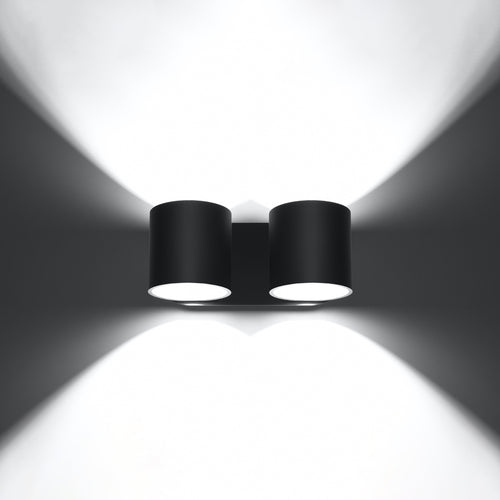 Sollux Lighting Wandlamp ORBIS 2 zwart - 26x12x10cm