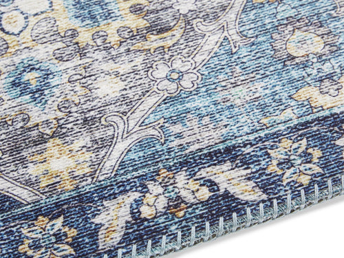 Carpet Kashmir Ghom in Oriental-Optic Denim Blue 200x290 cm