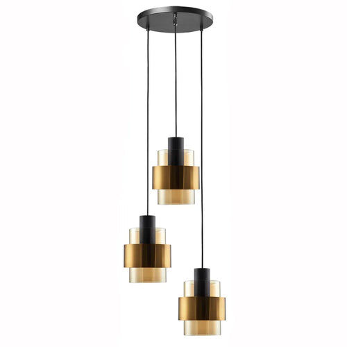 Freelight hanglamp Chiasso - 3 lichts - 35  x 150   cm - zwart goud - vtwonen shop