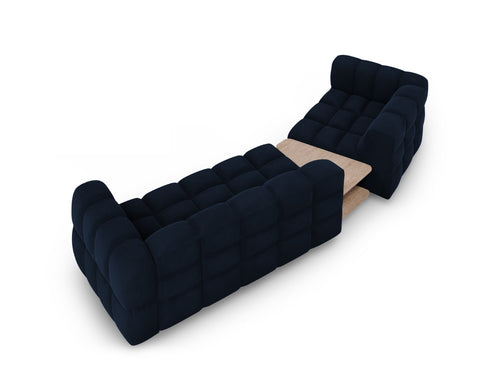 Cosmopolitan Design linker modulaire bank Sky 3-zits, flueel, koningsblauw - 148x353x70cm