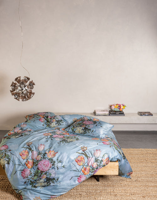 Essenza Tulip Bloom dekbedovertrek - Lits-Jumeaux - 240x200/220 cm - Surf green