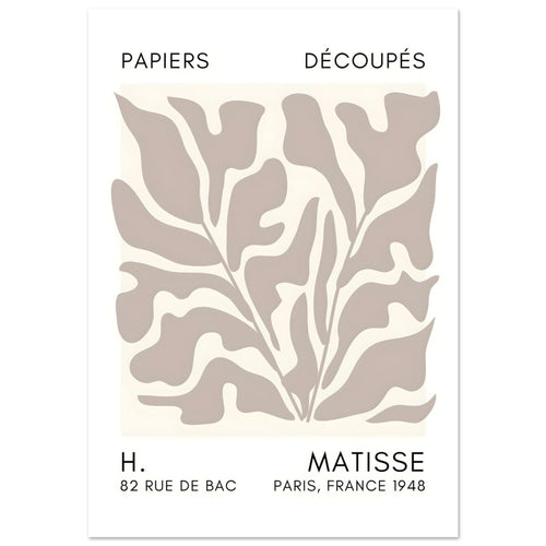 Artfulprints Poster met Lijst Matisse – Seabed shapes grey   - 30x40 cm - Grijs
