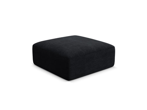 Cosmopolitan Design Poef Campi ribfluwelen zwart - 90x90x40cm