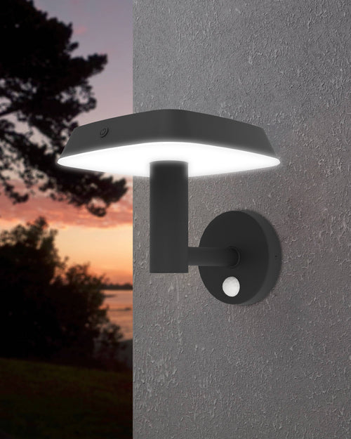 EGLO solar wandlamp buiten Dreoli - led - 21 cm - zwart/wit