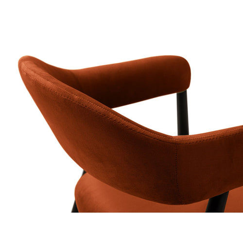 Set van 2 stoelen Adra flueel kastanjebruin - 59x56x77cm
