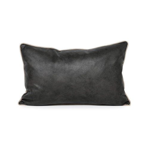 Darcy & Duke sierkussen Art Leather Onyx - Zwart - 40x60cm