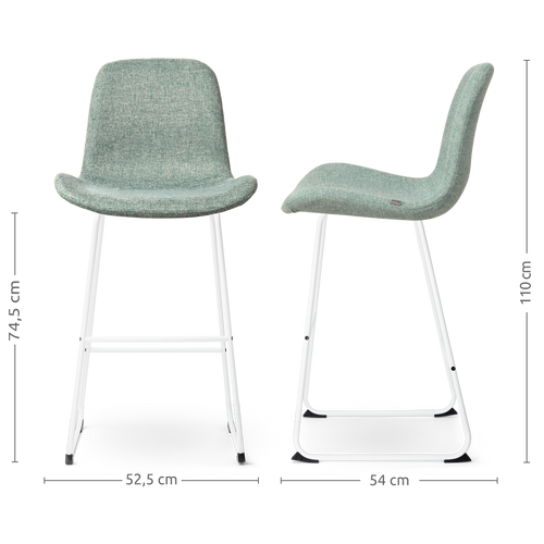 Nolon Nino-Fé Barkruk Zacht Groen - Wit Onderstel - 75 cm - vtwonen shop