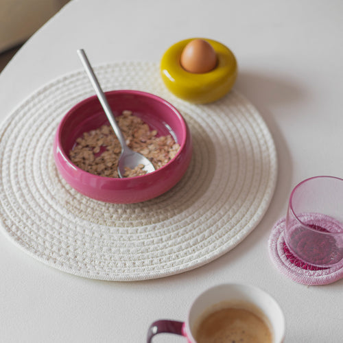 Ona - Placemat 35cm cream white Piff - Set van 4