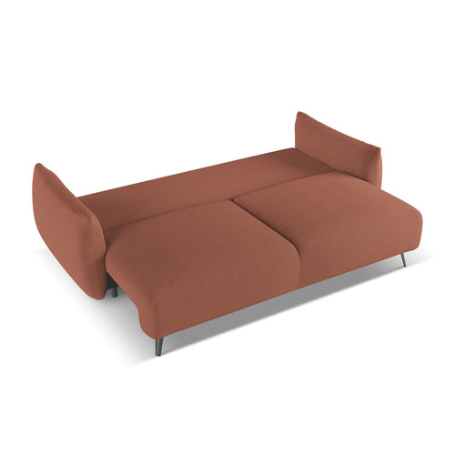 LaMiaSofa 3-zits slaapbank Genova - chenille stof - gedempt roze - 230x105x86