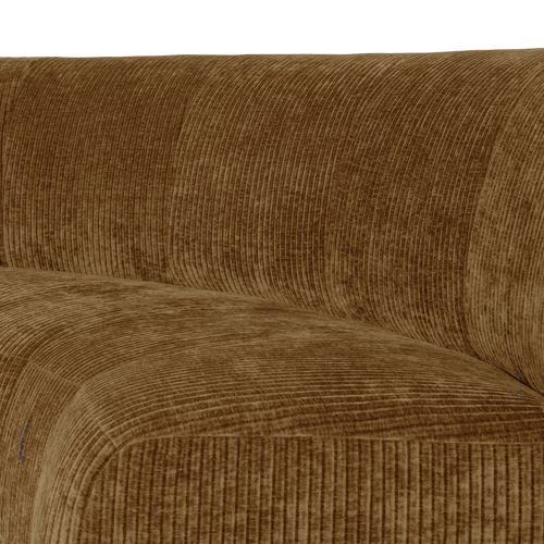 WOOOD eetbank halfronde hoek rugleuning Mojo Base - Rib - H.geel - 83x152x76