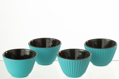 J-Line theemok - metaal - lichtblauw - 2 dozen van 2 stuks