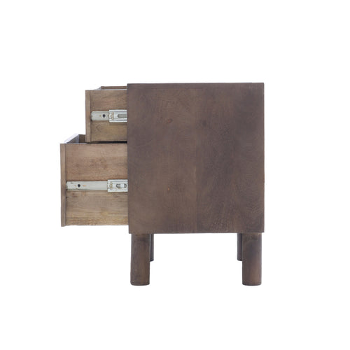 Giga Meubel Nachtkastje Liana - Bruin - Mangohout - 50x38x57cm - vtwonen shop