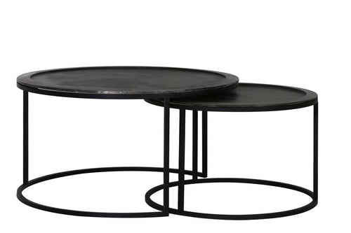 Light & Living tafel  - zwart - 78x78x42 cm