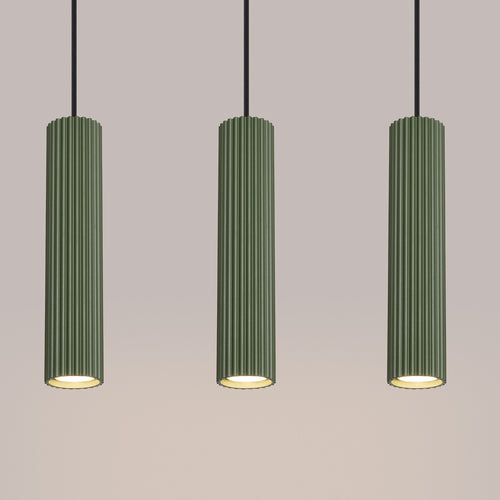 Sollux Lighting Hanglamp KARBON 3L olijfgroen - 45x6,5x98cm