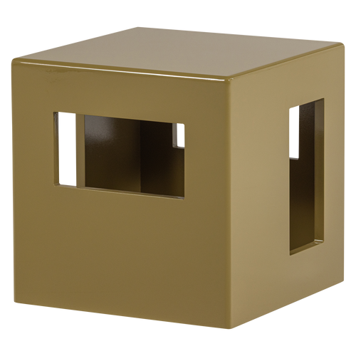 vtwonen bijzettafel vierkant Modern - MDF/Hout - Hoogglans Honinggeel - 40x40x40