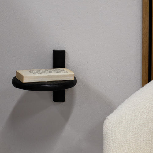 Giga Meubel Wandplank Febe - Zwart Mangohout - 25x25x20cm