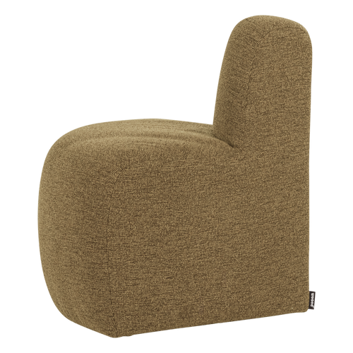 WOOOD eetbank hoek rond rugleuning Mojo Base - Bouclé - G.bruin - 83x76x76