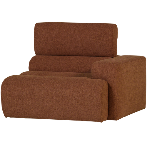WOOOD 1-zits element bank arm rechts Novi - Polyester - Terra - 86x109x113