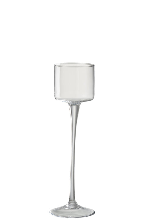 J-Line windlicht op voet - glas - transparant - small - vtwonen shop