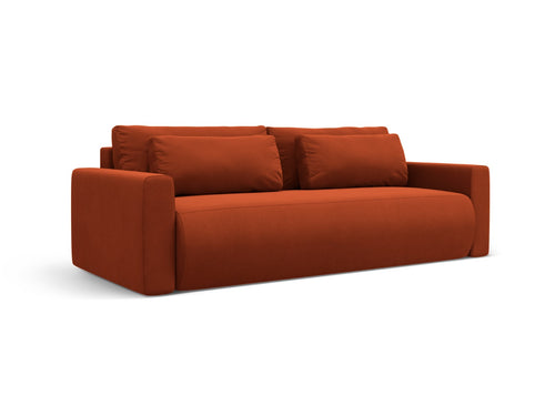 Cosmopolitan Design Slaapbank met opbergdoos Belfast 3-zits, flueel kastanjebruin - 105x238x84cm