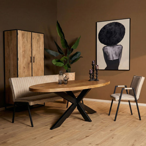 Starfurn Eettafel Dakota - Ovaal Naturel Hout - 300x120x76cm