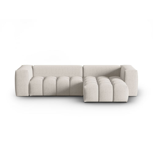 Cosmopolitan Design - Modulaire hoekbank rechts Verona 3-zits, structurele stof beige - 145x260x70cm