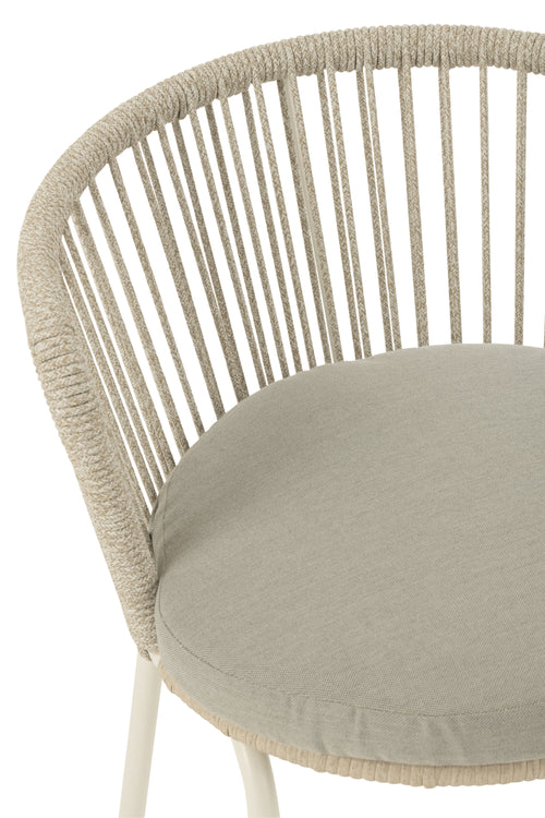 J-Line stoel Toa - metaal/touw - grijs - vtwonen shop