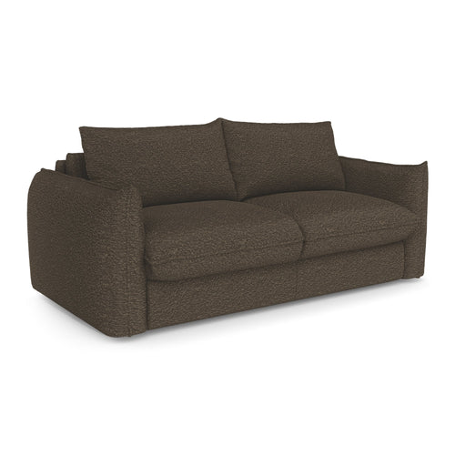 Premium Interiors - Snel uitklapbare slaapbank ICON - bouclette espresso-bruin 228cm