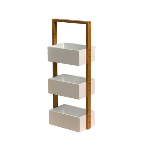 Calicosy - Rechte bamboe plank met 3 opbergvakken  15x28.5x66 cm