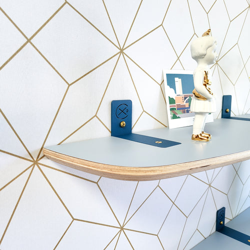 Fabricado wandplank Schappie – denim - 60 cm met wandhaken blauw - vtwonen shop