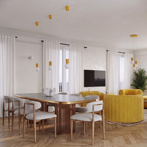 Sollux Lighting Hanglamp HALO 1 geel - 12x12x120cm