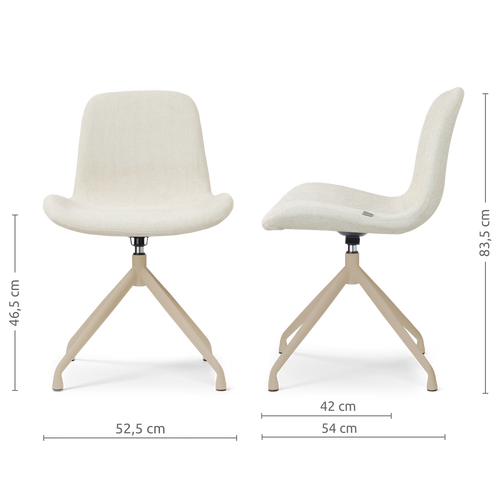 Nolon Nola-Fé draaibare eetkamerstoel cottonbeige beige onderstel
