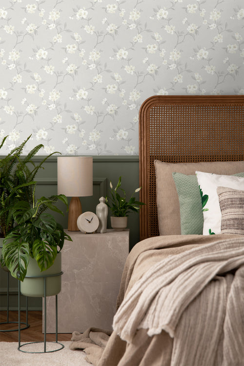 Borastapeter behang bloemen grijs - 53 cm x 11.2 m - 660145 - vtwonen shop