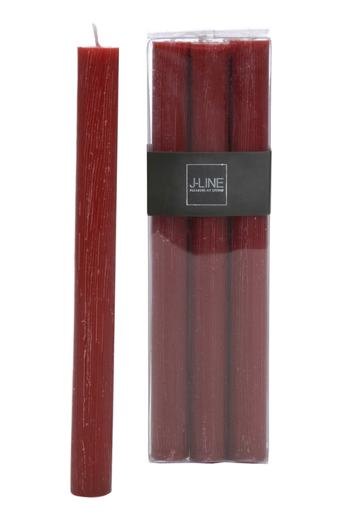 J-Line tafelkaarsen - kersrood - 9U - doos van 6 - vtwonen shop