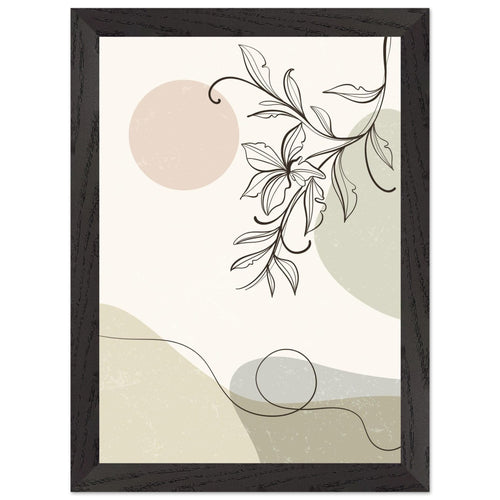 Artfulprints Poster met Lijst Boho – Soft botanics   - A4 21x29.7 cm - beige