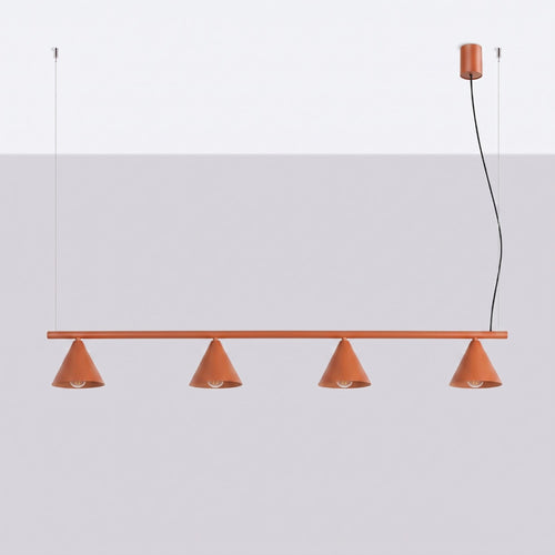 Sollux Lighting Kroonluchter NOX 4L rode oker - 122x14x215cm