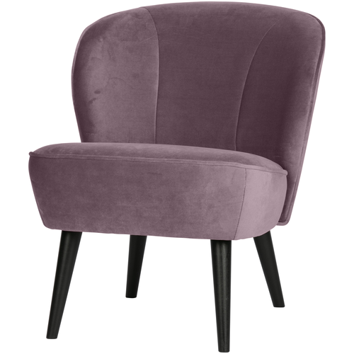 WOOOD fauteuil Sara - Velvet - Warm Lila - 59x71x70 - vtwonen shop