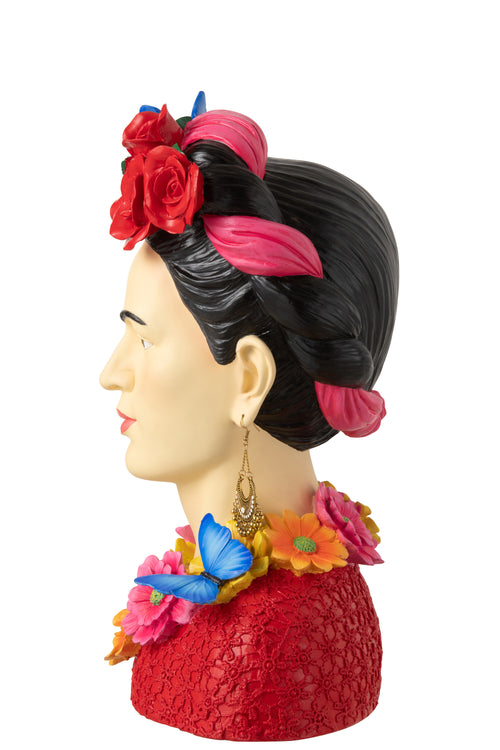 J-Line decoratie Buste Frida Kahlo - polyresin - mix - large