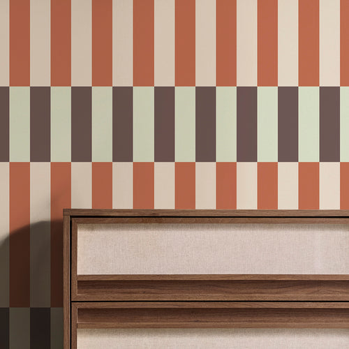 MADE Vliesbehang - Terri Mint & Orange