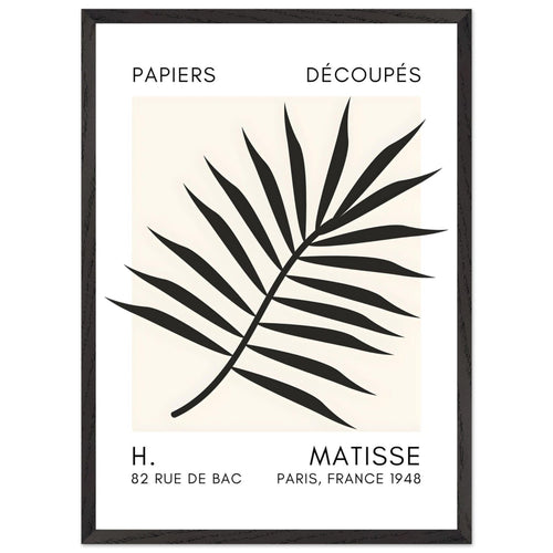 Artfulprints Poster met Lijst Matisse – Floral reef black   - 50x70 cm - Zwart